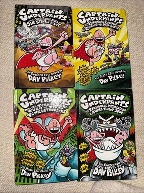 Captain Underpants 4 Books by Dav Pilkey. Must have !